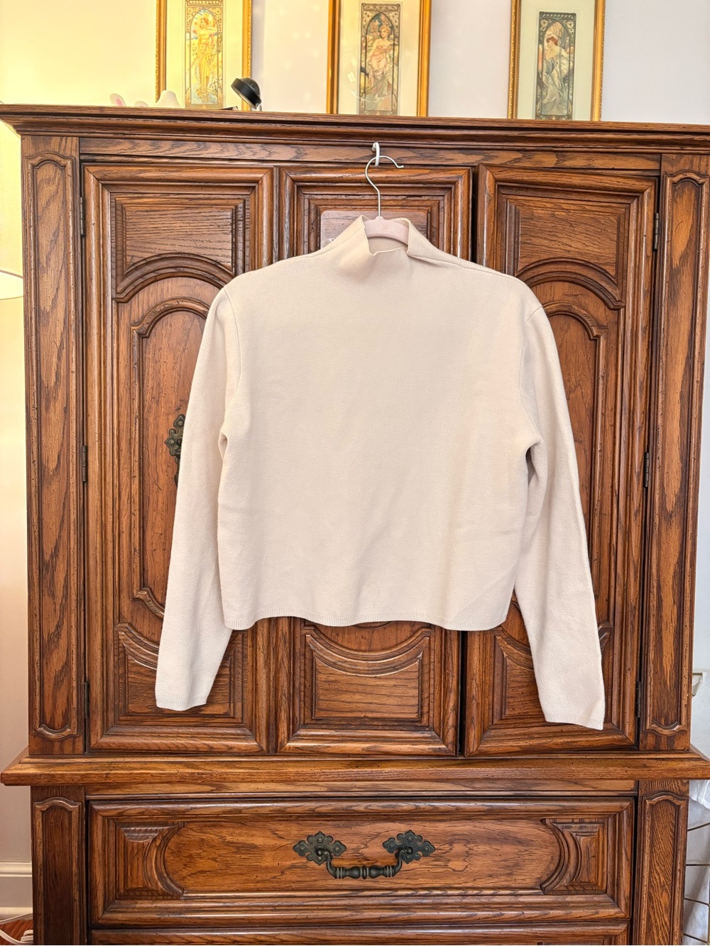 & Other Stories Beige Mock Neck S